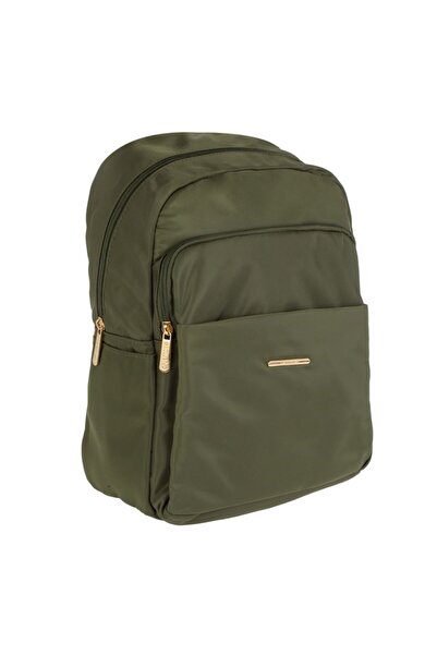 SHOPIENS Women's Backpack, Exclusive, Zipper Compartment, Khaki, 26x13x32cm