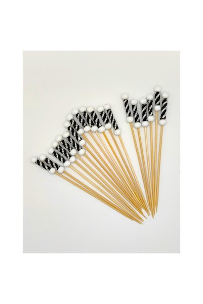 OEM Scobitori VERSAGO din bambus pentru cocktailuri, gustări și aperitive, Saber alb, 100 buc, 12 cm