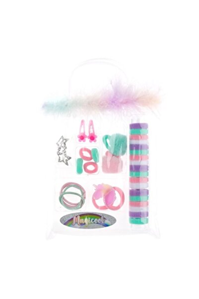 SHOPIENS Set de accesorii de păr pentru fete, 33 de piese, multicolor, geantă...