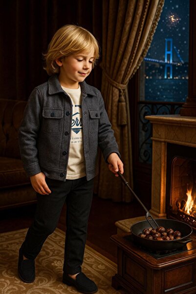 inowesta Boy's Medium Thickness Kaşe Jacketed 3-Piece Suit | Please Choose One Size Larger. |