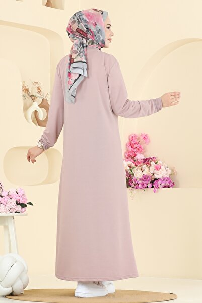 ModaMerve Yıldız Detaylı İki İp Elbise 201OZN1046-MS Pudra Vizyon