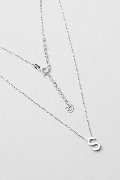 So CHIC... My Story S Harfi 18 Ayar Beyaz Altın Kaplama 45 Cm Gümüş Kolye