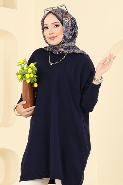 ModaMerve Yarım Boğazlı Triko Tunik 1047KLN570-MS Laci