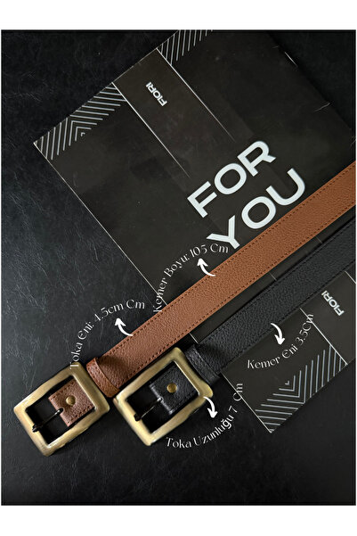 Fiori 2-комплектний ремінь для жіночих штанів з античною квадратною золотою п...