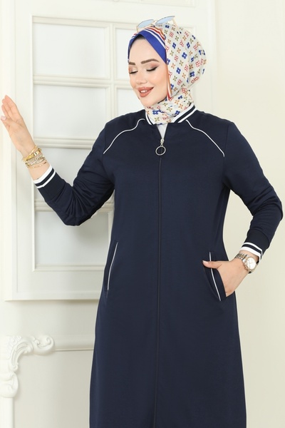 ModaMerve Şerit Detay Tesettür Takım 9161PLK541-MS Koyu Laci