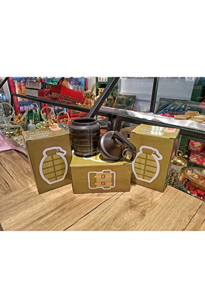 RKH El Bombası Şeklinde Porselen Kupa Kapaklı Bardak - Erkek Sevgiliye Babaya Orijinal Hediye