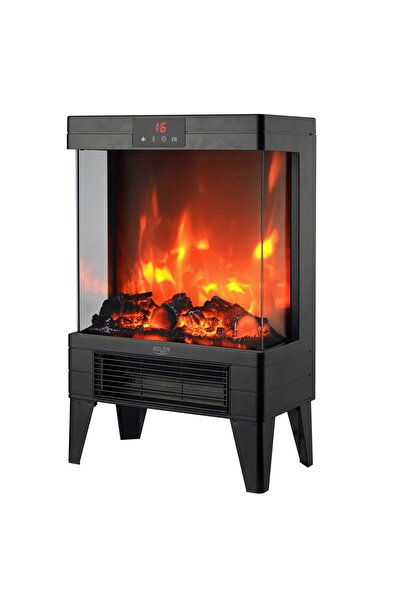 adler AD7455 electric fireplace, 2000W, tempered glass, 3D flame effect, 2 steps