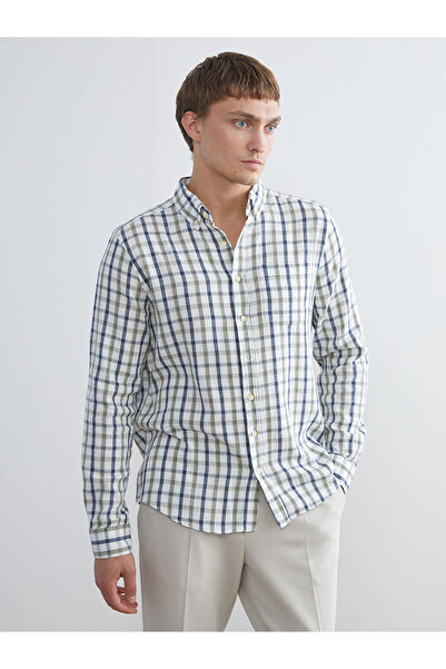 LC Waikiki Plus New Season Regular Fit Long Sleeve Plaid Dobby Men's Shirt