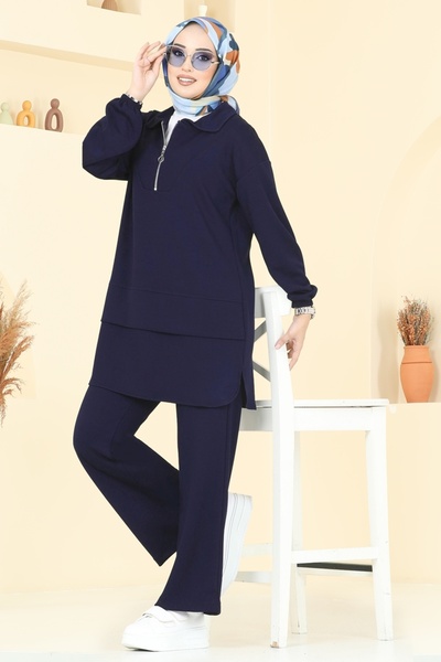 ModaMerve Yarım Fermuarlı Modal Kumaş Takım 5017HBS856-MS Laci