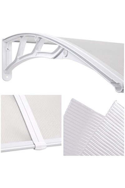 Gardinus Pratik Sundurma 200 X 80 Cm Beyaz Ayak Şeffaf Levha