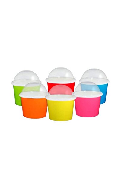 Generic Paper Ice Cream Cups 4 oz with Transparent Lid Pack (50 pcs)