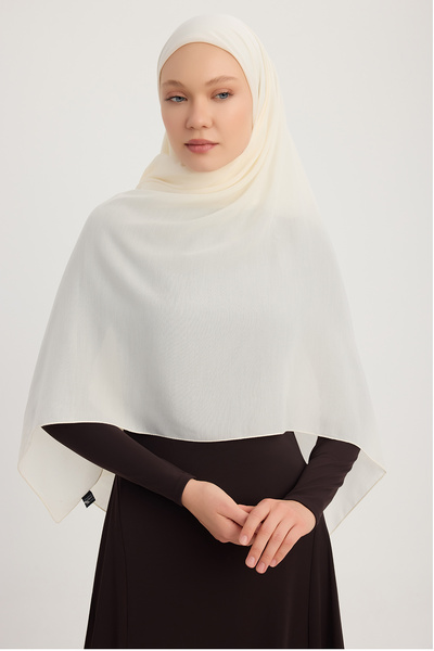 MıssColor A4801 Μεγάλο Κασκόλ Σιφόν 140x140 - Μπεζ