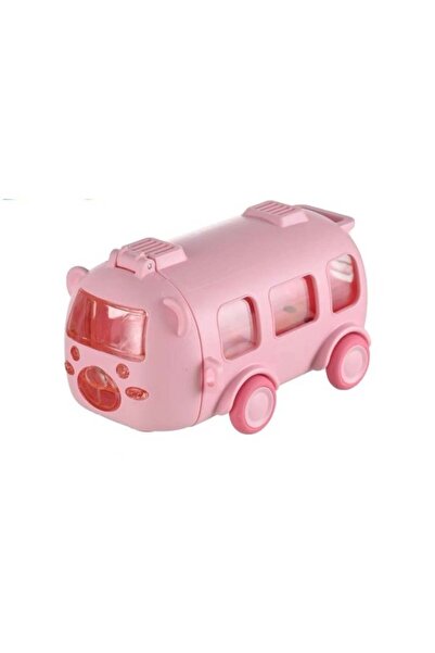 Dessini زجاجة مياه على شكل حافلة مدرسية سعة 500 مل، لون وردي