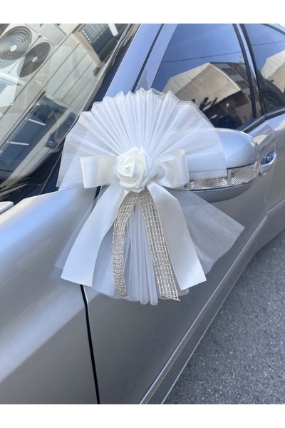 ecrin tuhafiye hobi 10 Adet Düğün Arabası Süsü Gelin Arabası Konvoy Süsü & Bo...