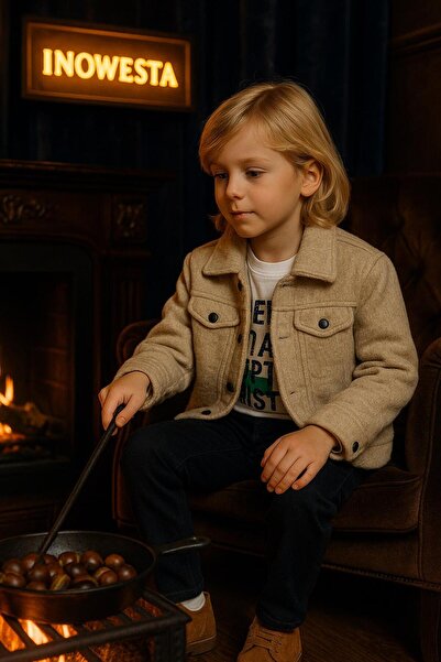 inowesta Boy's Thick Kaşe Jacket 3-Piece Set | Please Choose One Size Larger. |