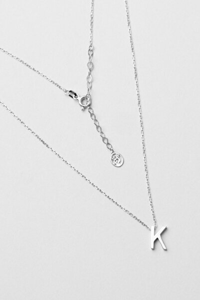 So CHIC... My Story K Harfi 18 Ayar Beyaz Altın Kaplama 45 Cm Gümüş Kolye