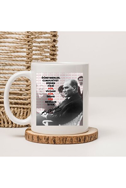 kubdekor Ataturk Teachers Written Printed Teacher's Day Gift Mug