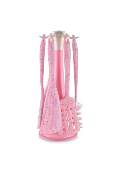 Dessini 6-Pieces Kitchen Tool Spatula Turner Set Translucent Silicon Red