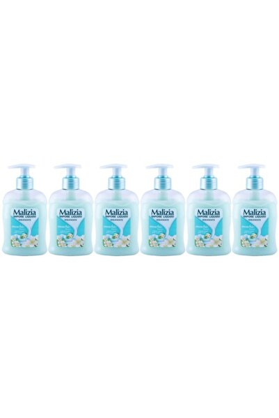 Malizia Set 6x Liquid Soap 300ml Muschio Bianco - All Day Fresh, 48h protection