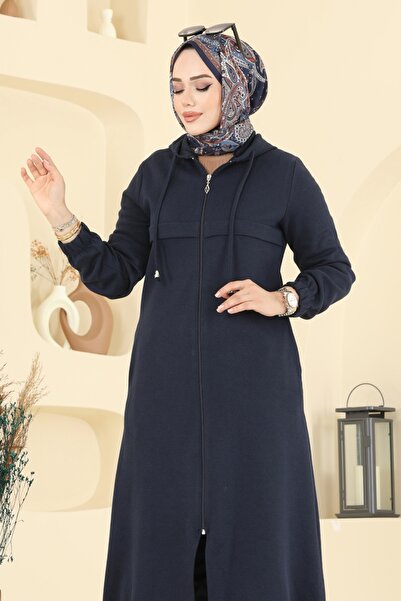 ModaMerve Kapşon Detaylı Tivit Kap 462DVL817-MS Laci