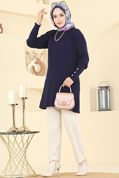 ModaMerve Manşeti Aksesuar Düğmeli Tunik 2714AYD574-MS Laci