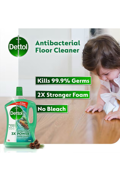 Dettol Powerful floor cleaner with pine, green, 3 liters