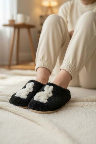 Modafırsat Γυναικείες παντόφλες καθημερινής χρήσης Παντόφλες από βελούδινο μαλλί με επένδυση από γούνα Παντόφλες για επισκέπτες Παντόφλες νυφικού σπιτιού