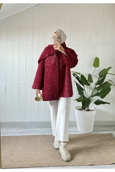 Mira İpek Fur Coat with Scarf Women's Fur Coat with Scarf and Shawl Gift
