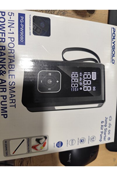 Akyol lastik şişirme takviye ve el feneri powerbank hepsi bı arada