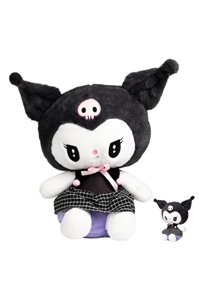 ABYZ Kuromi Plush Doll 45cm Hello Kitty Sanrio Character Black Dress Gray/Purple for Children 3+ Years