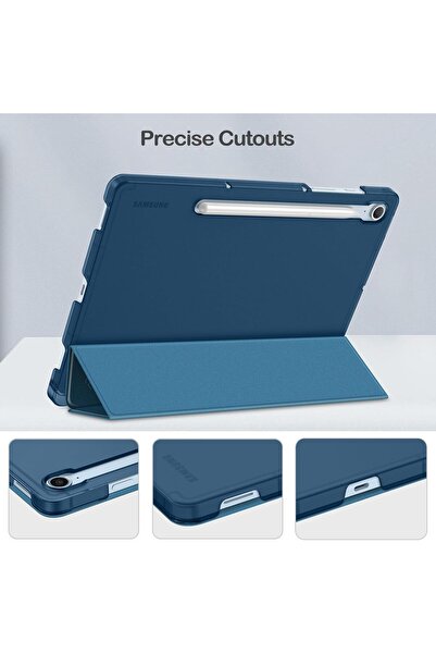 m.tk moveteck Galaxy Tab S9 Fe Plus 12.4 Kılıf Smart Uyku Modlu S PEN Kalem Bölmeli Standlı Arkası Renkli Kapak