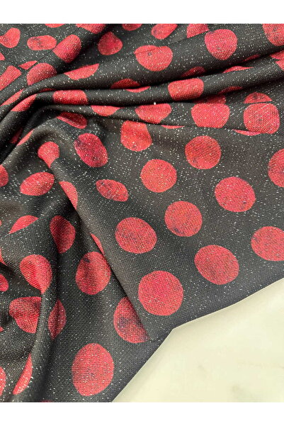 ipekkumaş فستان تريكو لامع بنمط البولكا دوت باللون العنابي، تنورة وبلوزة، منت...