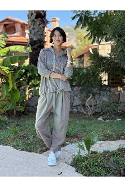 Punta Otantik Yg10824 Italian Sequined Two-Thread Italian Cotton Suit Mink