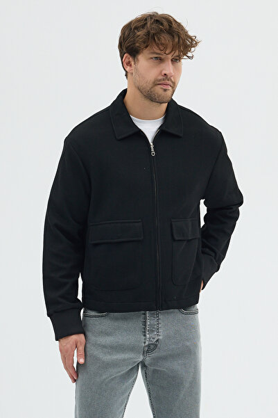 steppe rıder KNIT ZIPPER DOUBLE POCKET BOXY FIT OVERSHIRT