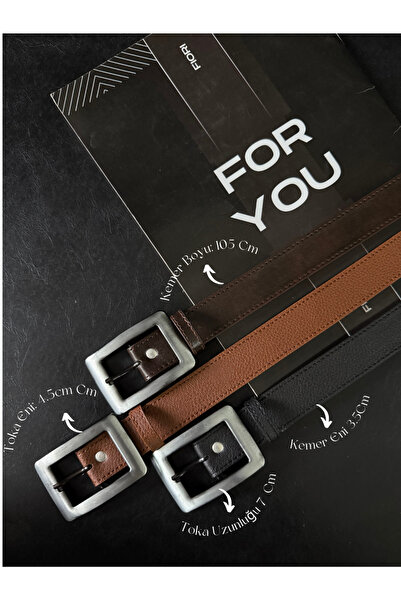 Fiori 3'lü Karartma Kare Gold Tokalı Kadın Pantolon Kemeri, Ceket Kemeri, Elb...