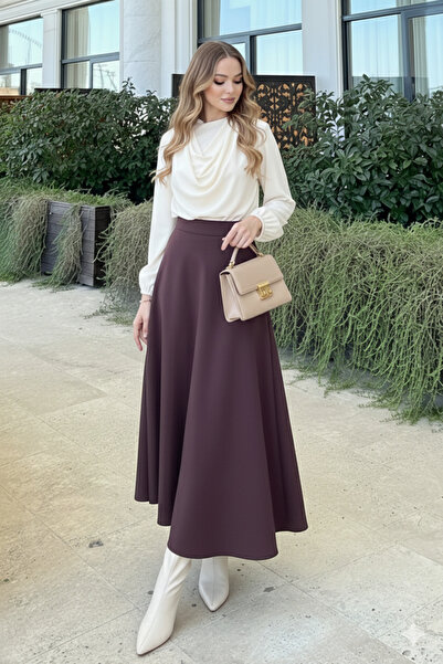 Blue Morpho Fusta din material scuba cu fermoar