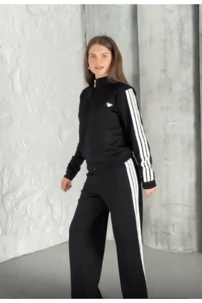 QUMRULİFE طقم علوي وسفلي من قماش الليكرا بتصميم خاص مكون من 3 خطوط