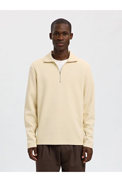 Selected Homme Sweatshirt mit Reißverschluss Baumwollmix