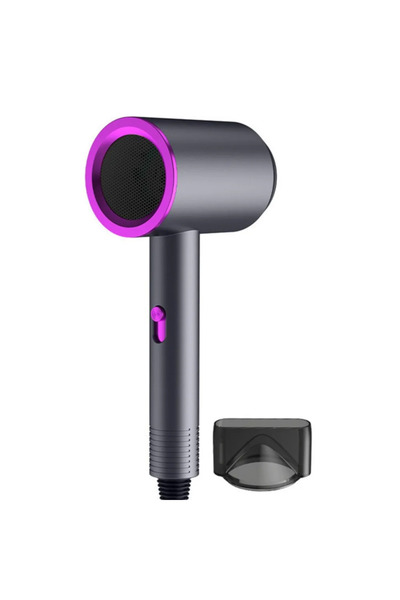 ABYZ Στεγνωτήρας μαλλιών, 10.000 σ.α.λ. Υψηλής ταχύτητας 3 ρυθμίσεις θερμοκρασίας, Γρήγορο και αθόρυβο στέγνωμα, 800W, Μαύρο/Μωβ