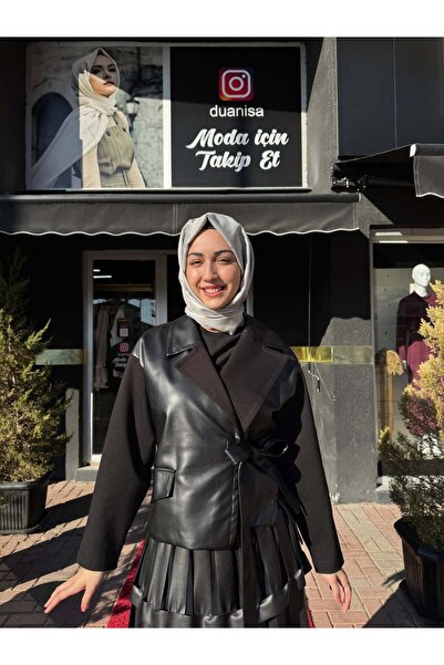 Ceremony Yandan Bağlamalı Deri Ceket W-6871