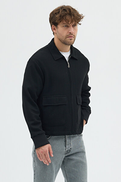 steppe rıder KNIT ZIPPER DOUBLE POCKET BOXY FIT OVERSHIRT