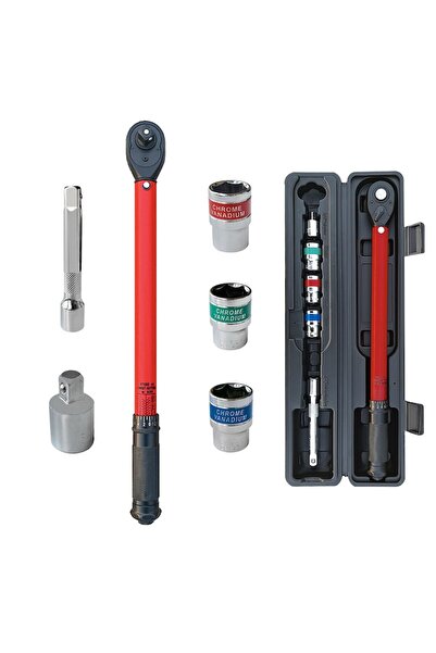 BiXXBi Torque Wrench Set 1/2", 20-230 Nm, 72-tooth, Quick-Release, Sockets 17/19/21 mm