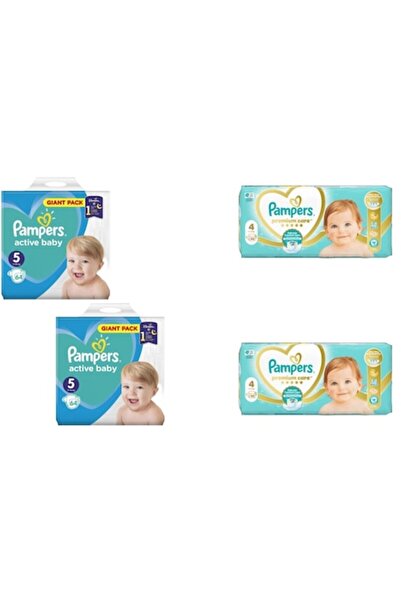 Pampers Variety Set - 2x New Giant Pack No.5 (11-18kg, 64pc) + 2x Premium Care No.4 (9-14kg, 52pc)