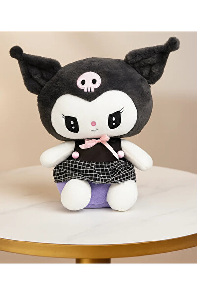 ABYZ Kuromi Plush Doll 45cm Hello Kitty Sanrio Character Black Dress Gray/Purple for Children 3+ Years