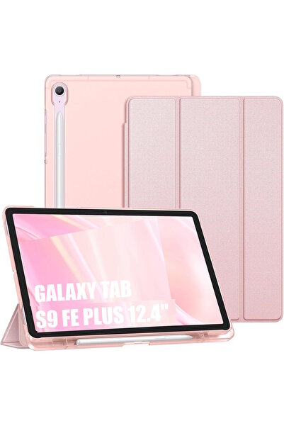 m.tk moveteck Galaxy Tab S9 Fe Plus 12.4 Kılıf Smart Uyku Modlu S PEN Kalem Bölmeli Standlı Arkası Renkli Kapak