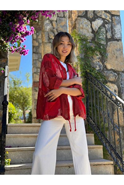 Punta Otantik Yg3572 Italian Zippered Hooded Cotton Jacket Red