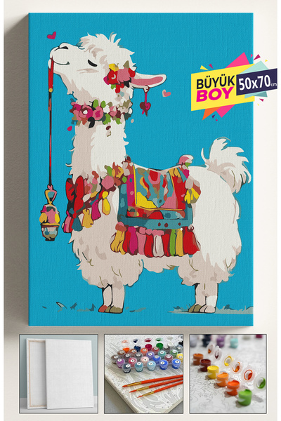 Corvo Sayılarla Boyama Seti Numaralı Tuval Fırça Boya Dahil Kasnaklı Set 50x7...