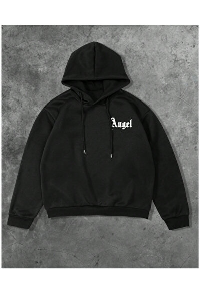 MOONBULL Men's Angel Wing Printed Hooded Sweatshirt