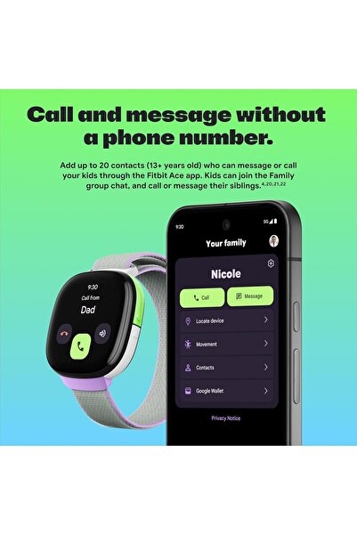 Fitbit Google Ace LTE - Kids Smartwatch with Call, Message, GPS, Activity-Based Games