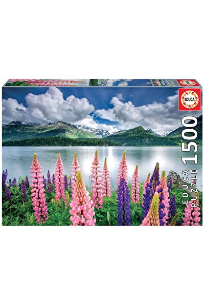 EDUCA Puzzle Mountain Landscape with Lupine Flowers 1500 pieces